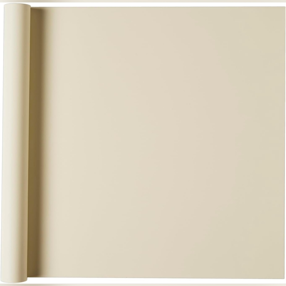Cream White Wallpaper - 394''x24''- Self-Adhesive, Removable and Waterproof -Bei